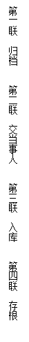 文本框: 第一联  归档    第二联  交当事人    第三联  入库    第四联  存根